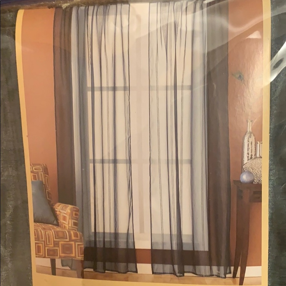 Sheer Stripe Window Curtain Panel